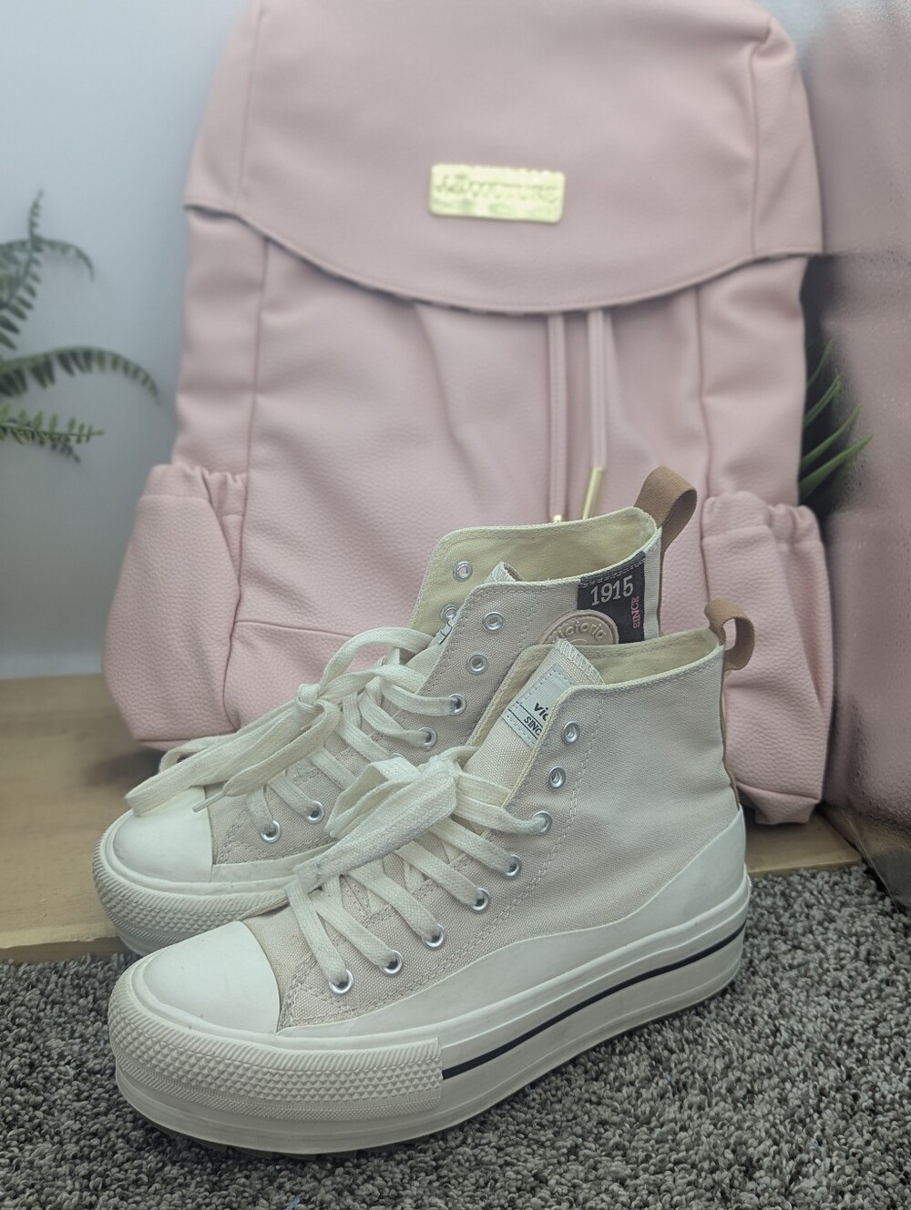 Victoria 1915 High Top Platform Canvas Women's Size 7 Shoes Youth Size 5.5/6